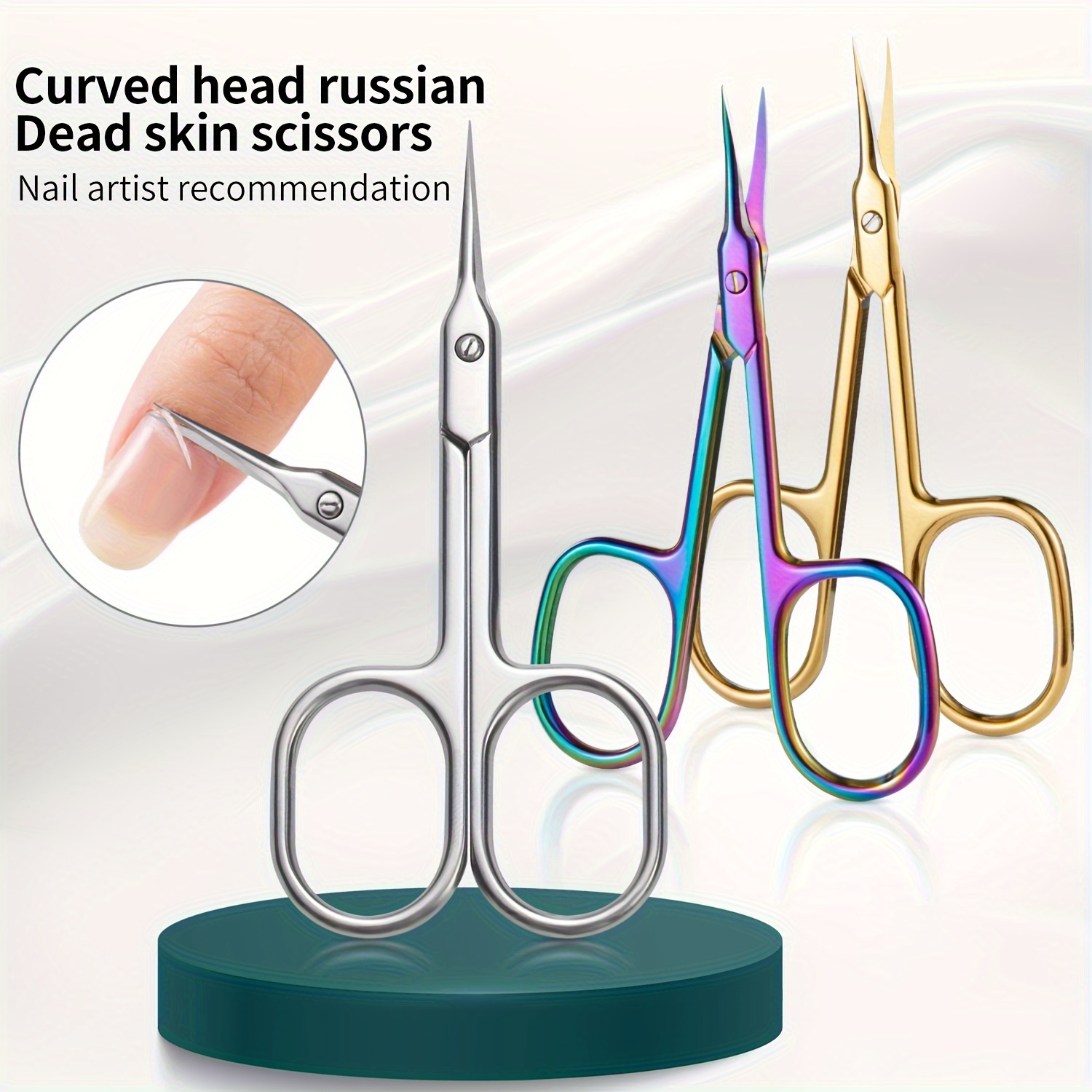 

Secondary Sharpening Russian Style Cuticle Scissors Elbow Stainless Steel Cuticle Pliers Sharp Nose Finger Trimming Scissors Nail Salon Dedicated