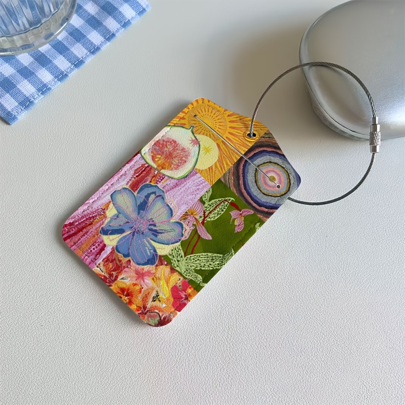 TEMU Lightweight Luggage Tag And Boarding Pass Holder Featuring A Sunny Design, Ideal For Travel Ids, Airplane Tickets, And Suitcase Labeling.