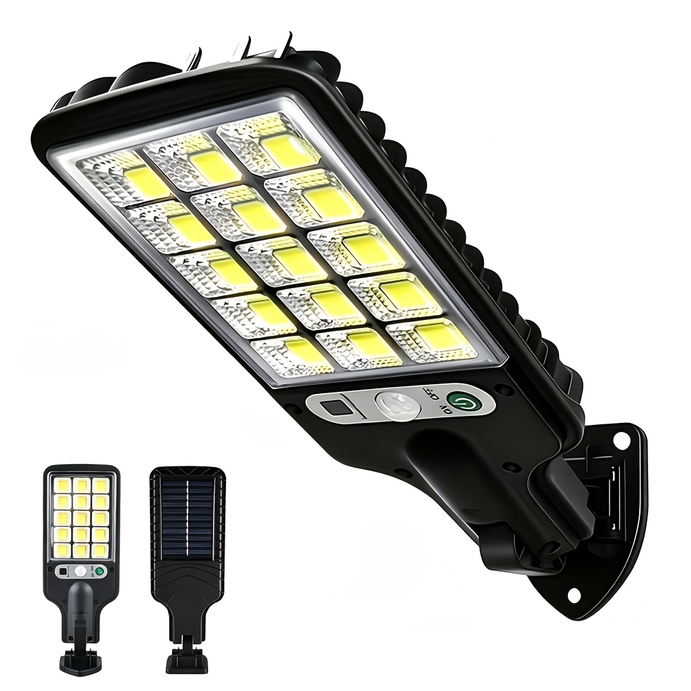 TEMU 1pc Solar Street Light, 180 Led Outdoor Solar Light With Motion Sensor And 3 Lighting Ideal For Courtyards, Garages, , Gardens, And Driveways