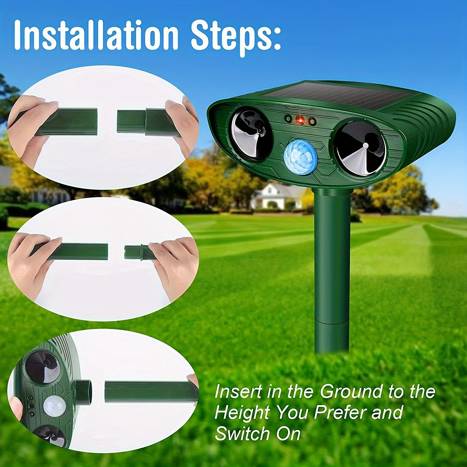 1pc Ultrasonic Solar Animal Repellent Outdoor Animal Repellent Rat