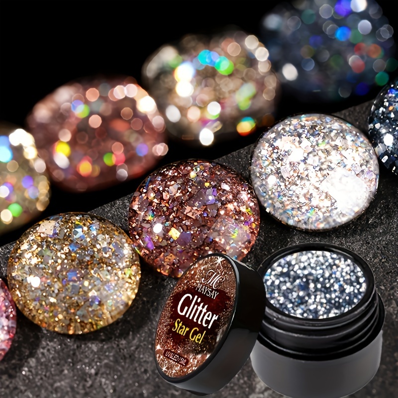 

Glitter Star Gel, Glitter Gel Nail Polish Glitter Gel Polish Flashing Crush Drill Nail Polish