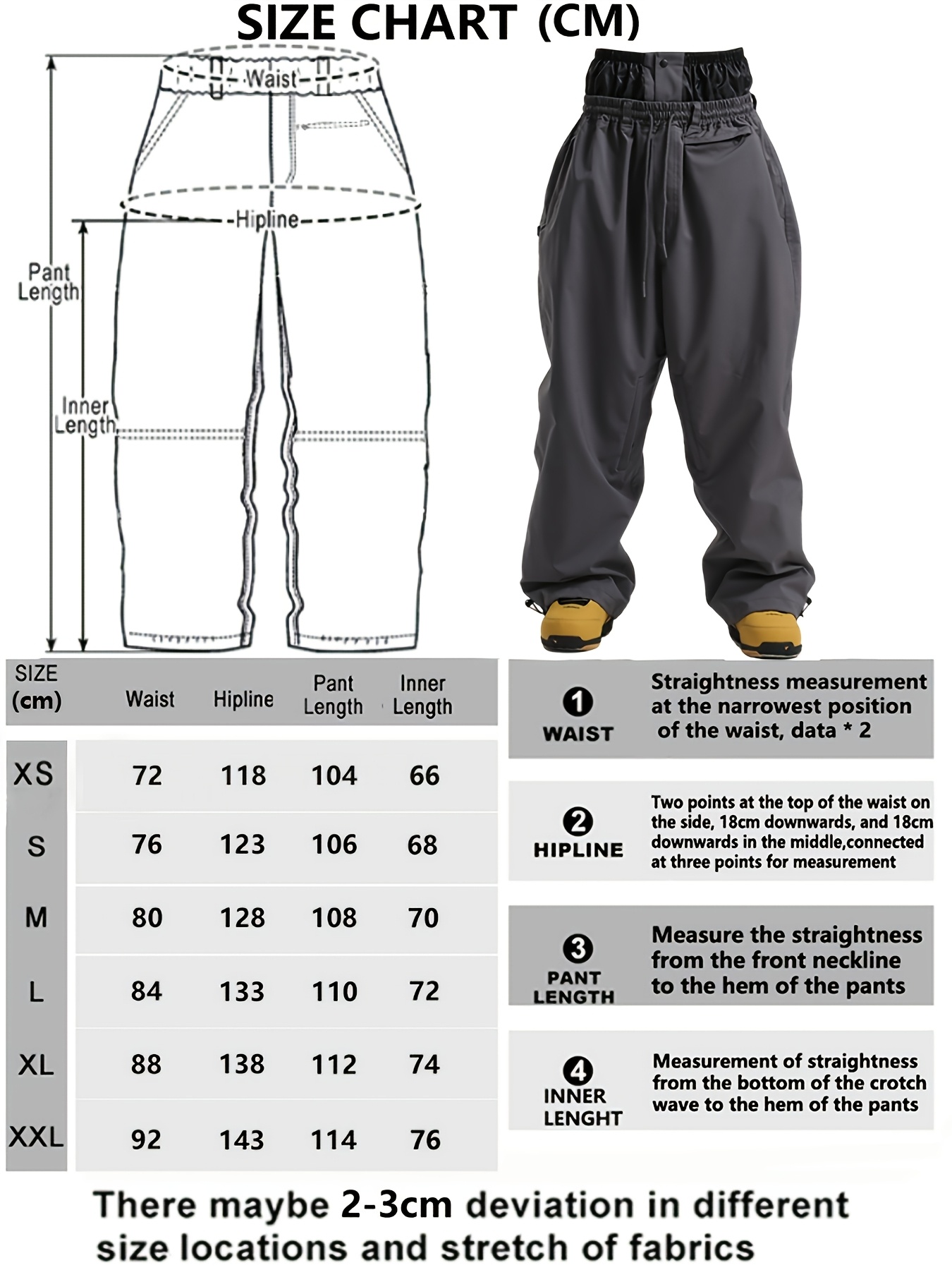 super baggy ski pants drawstring snowboarding sport trousers