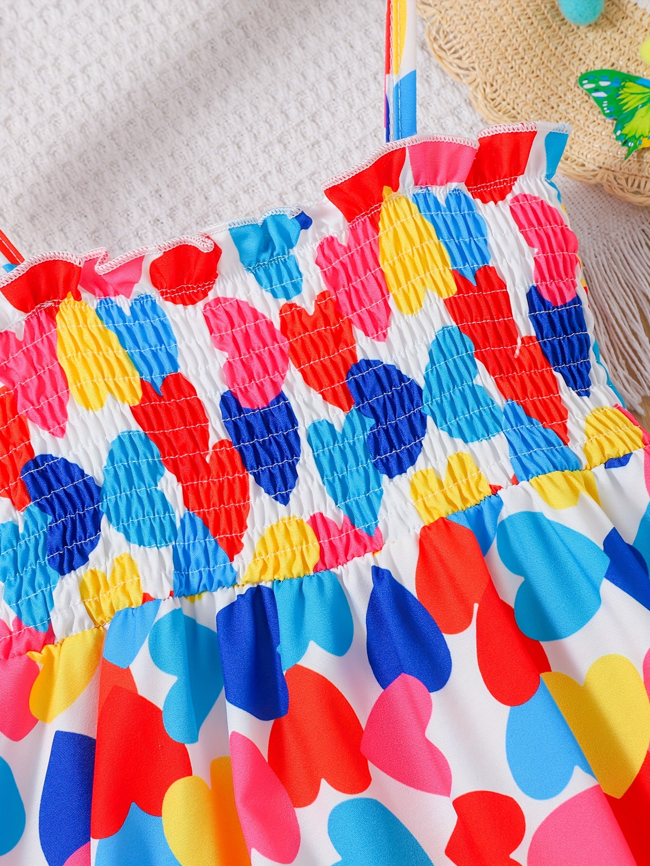 FEESHOW Mädchen Sommerkleid – Spaghettiträger, Blumenmuster, Mit Halskette, Für Strand, Urlaub & Alltag