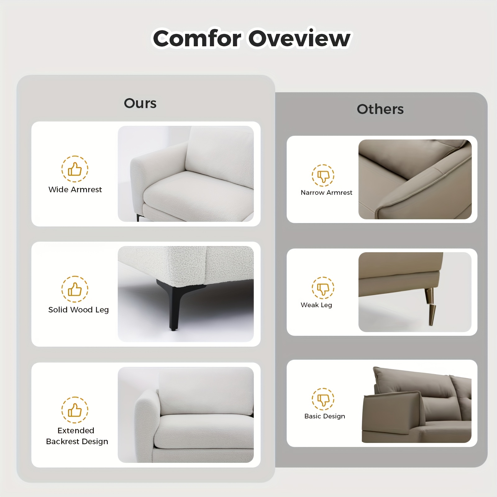modern white teddy velvet 3 seater sofa contemporary lightweight multi person couch for living room bedroom or office durable comfortable with black angled legs high density foam and stylish design sofa for living room details 2
