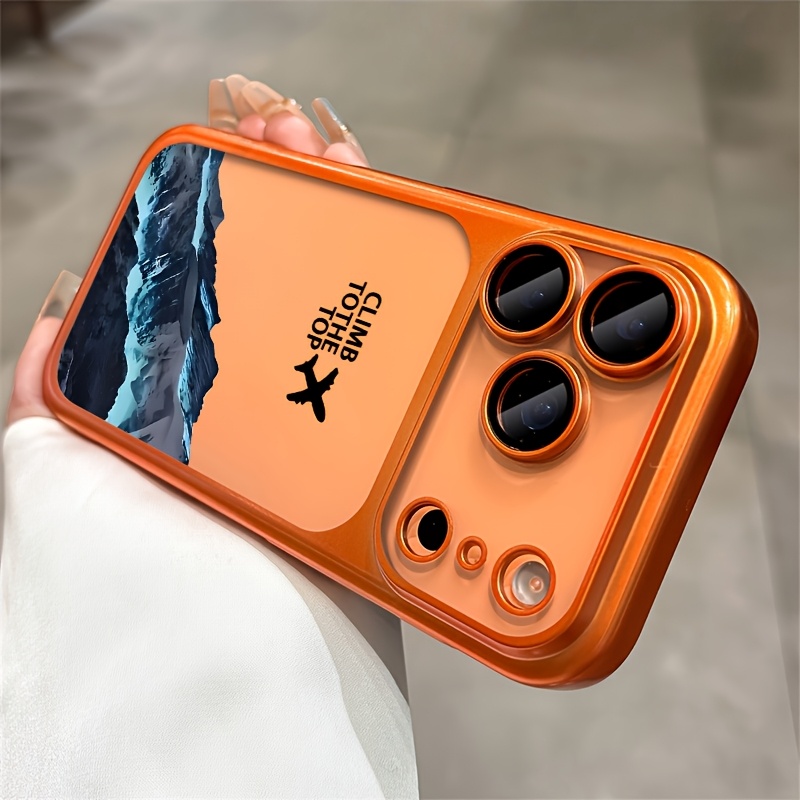 TEMU Custodia per Telefono Aereo Innevata, Lusso Gamma in pz Elettroplaccato con Protezione Lente, Compatibile con iPhone 17 Pro 15 14 13, Regalo di