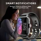 high definition full touchscreen smart watch is unisex supports wireless calls and message notifications features multiple sports remote photography music customizable watch face wallpapers and is compatible with android and iphone devices this multifunctional watch allows for making and receiving calls along with notification features suitable for everyone