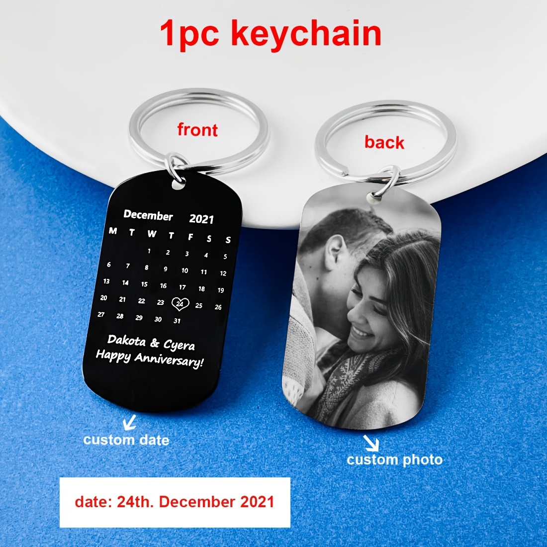 Personalised Keyring Calendar Keychain For Girlfriend Calendar - Main Image