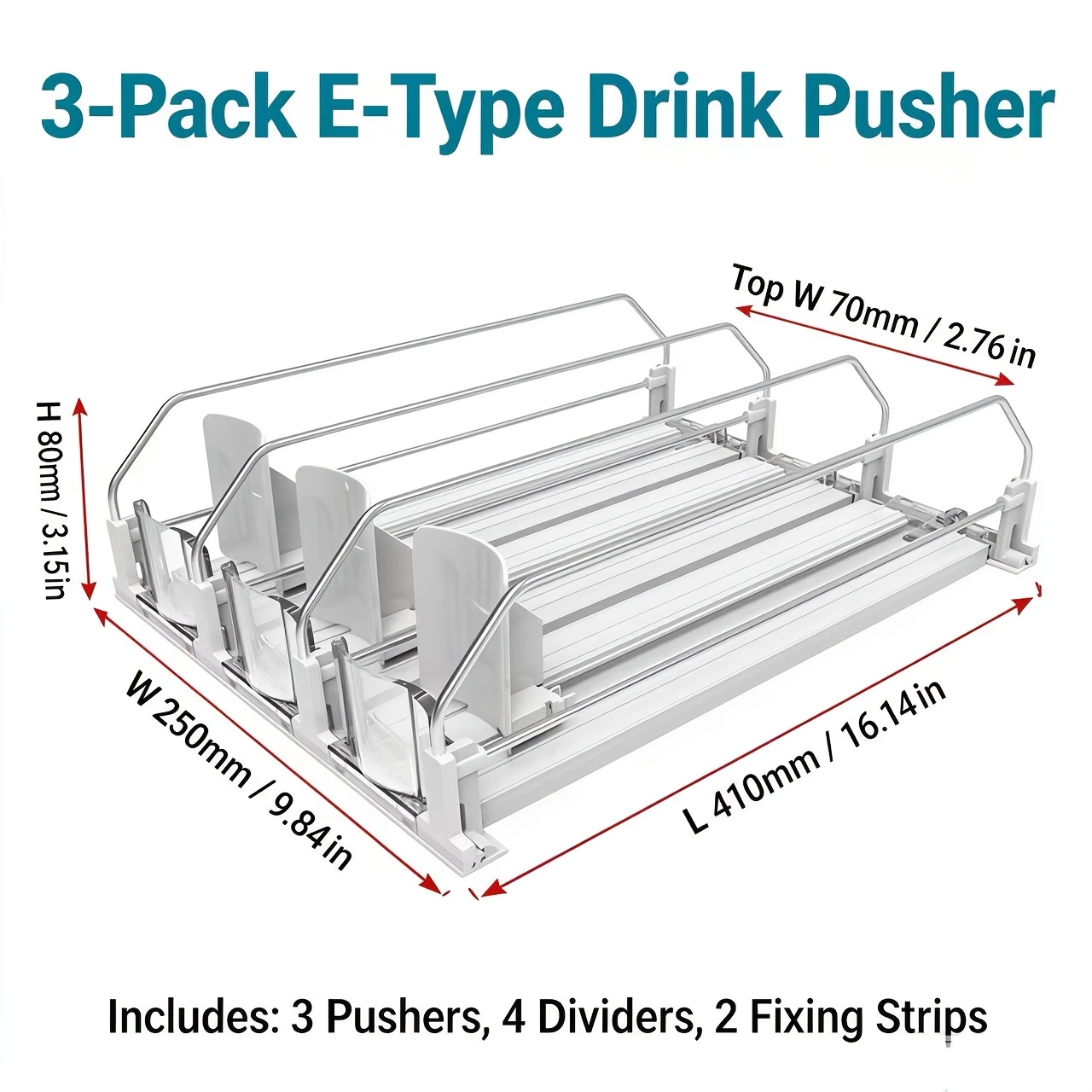 TEMU Refrigerator Beverage Organizer, Soda Can Dispenser, Push-type Refrigerator Beverage Storage Box, Self-push Dispenser For Refrigerators,