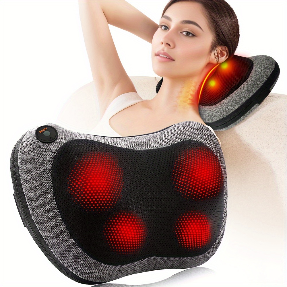 

Shiatsu Back And Neck Massager With Heat, Deep Tissue Kneading, Electric Massage Pillow For Back, Shoulders, Legs, Foot, Body Muscle, Gifts For Women Men, Mother's Day Gift Father's Day Gift