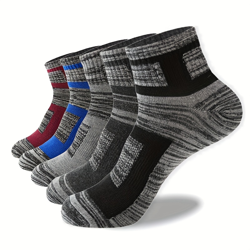 TEMU 5 Pairs Of New Breathable And Sweat-absorbing Short Sports Socks For Spring And Summer, Featuring A Easy And Versatile Color- For Men And Women,
