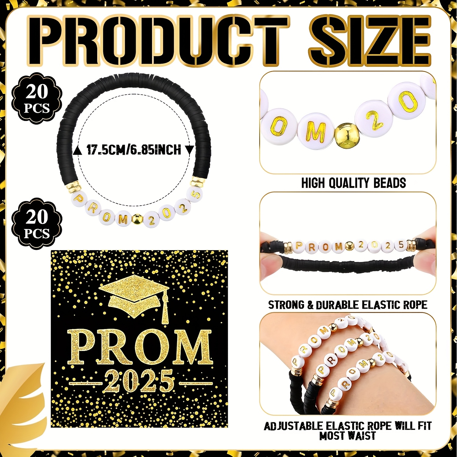 24 sets armbändern abschlusszeit vorbereitet Temu Germany