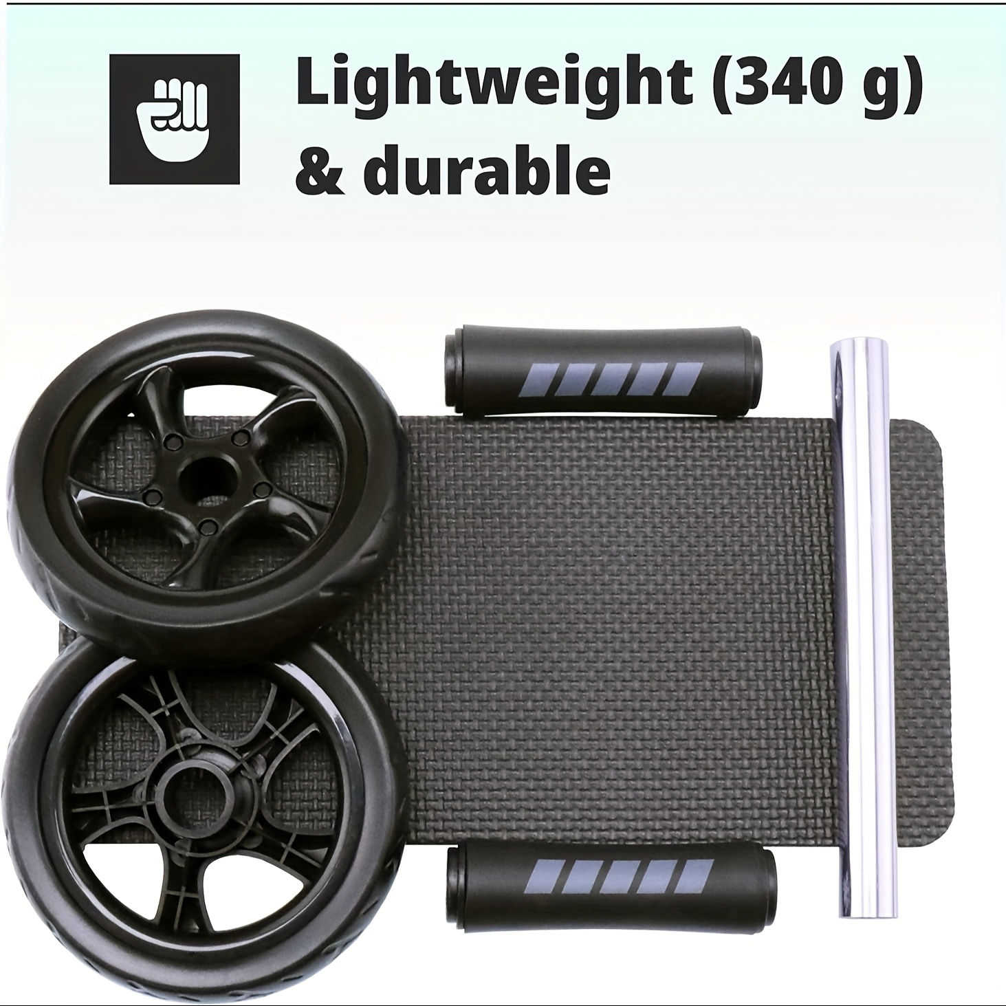 1pc Ab Roller Wheel - Dual Wheel Core Strength Trainer, Abs Exercise Equipment for Home Gym Fitness, Abdominal Muscle Toner with Knee Pad & Non-Slip Handles, Portable Bodybuilding Workout Gear, Perfect Birthday Christmas Holiday Gift for Men Women