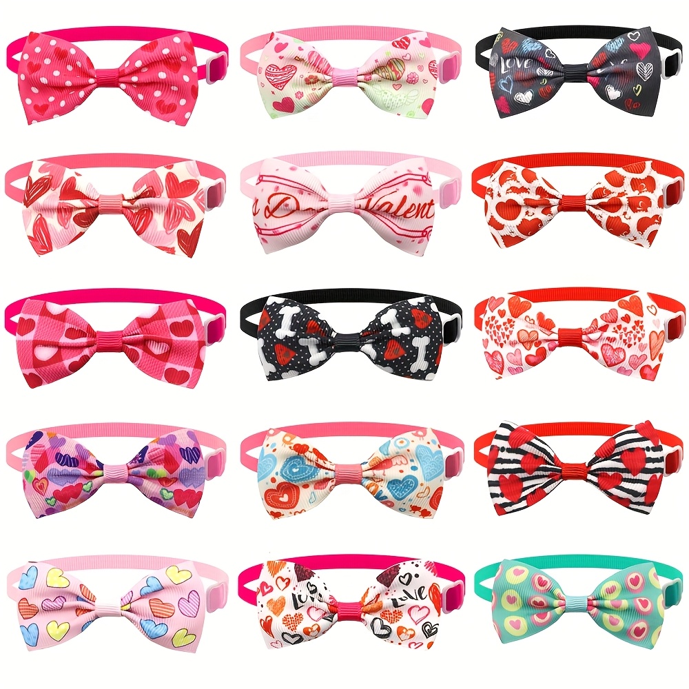 

15pcs Bow Ties Set - Adjustable, Grooming Accessories For Pups