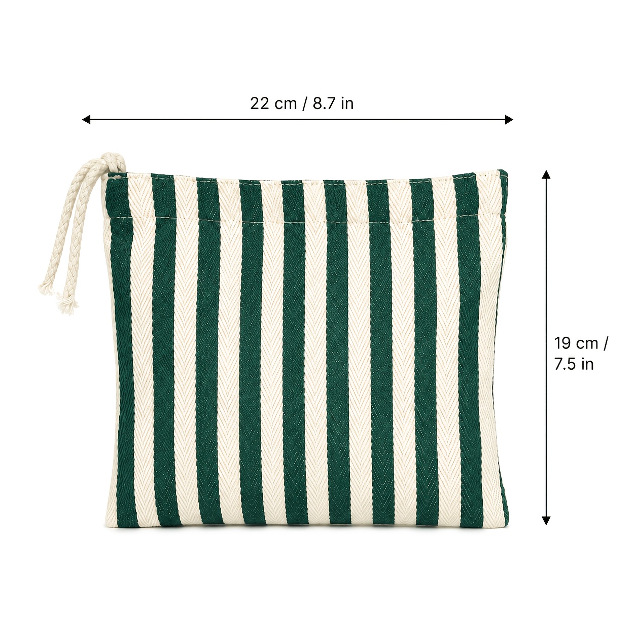 TEMU 1 stuks Gestreepte Canvas Cosmetische Tas, Capaciteit Make-up Tas met Rits, Draagbare Toilettas voor Dames, Strandvakantie, Reis Toilettas