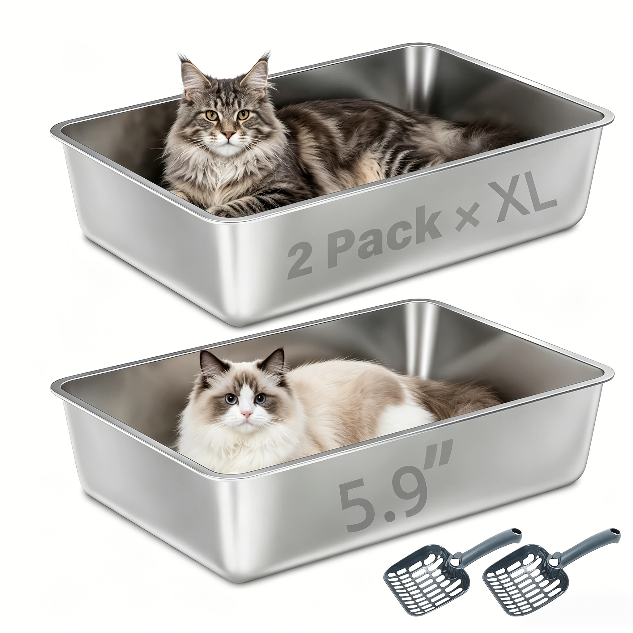 stainless steel litter box sold on Temu United States