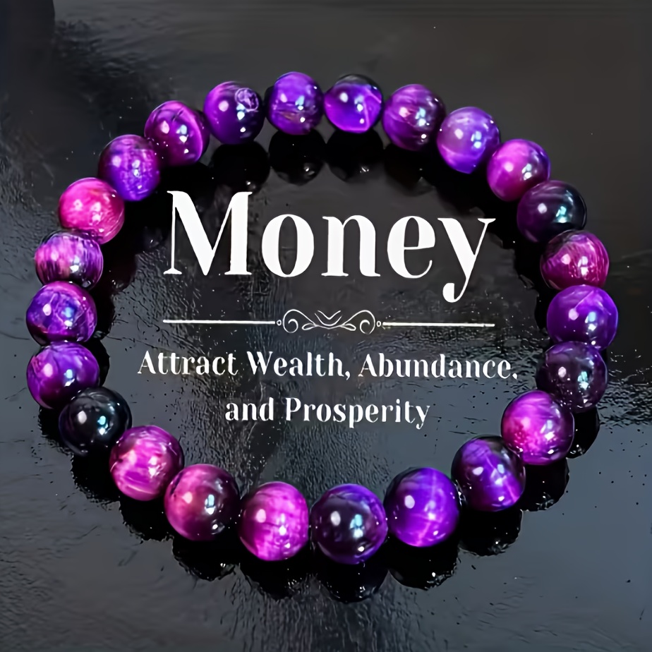 natural amethyst bracelet for wealth luck   natural stone jewelry suitable for men women minimalist bohemian style march birthstone gift daily wear amulet for year round