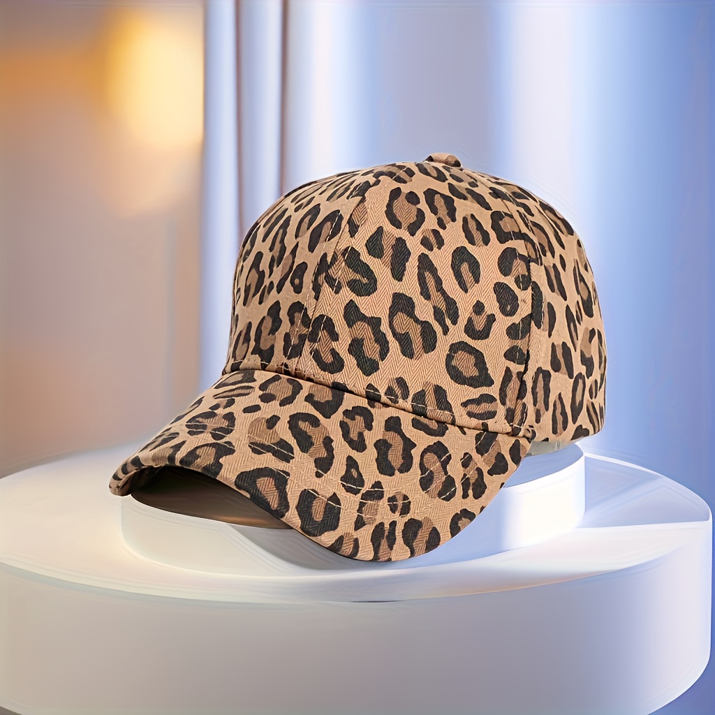 A Lady's Leopard Print Stylish And Versatile Cap