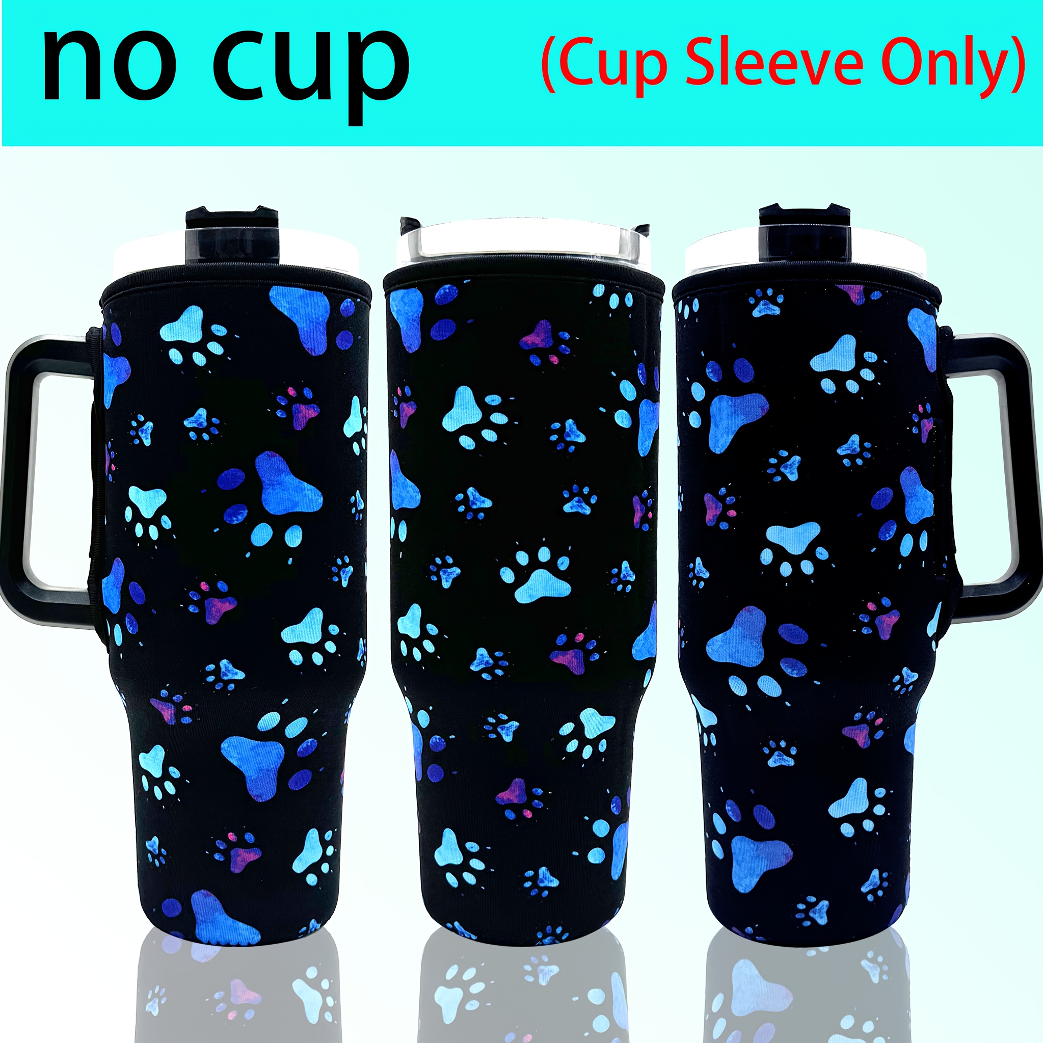 

1pc Cute Dog Paw Printed Neoprene Cup Cover - Keep Your 40oz Tumbler Cup Insulated, Non-slip & Scratch-free!