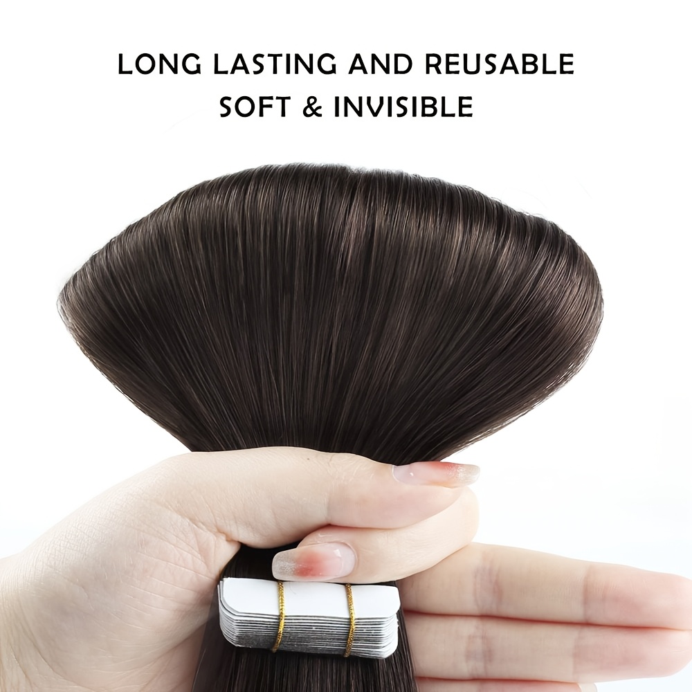 20 Inch Human Hair Tape In Extensions 60g Invisible Weft Reusable Amazon.com : 20 inch Tape in Hair Extensions Human Hair  main image 4