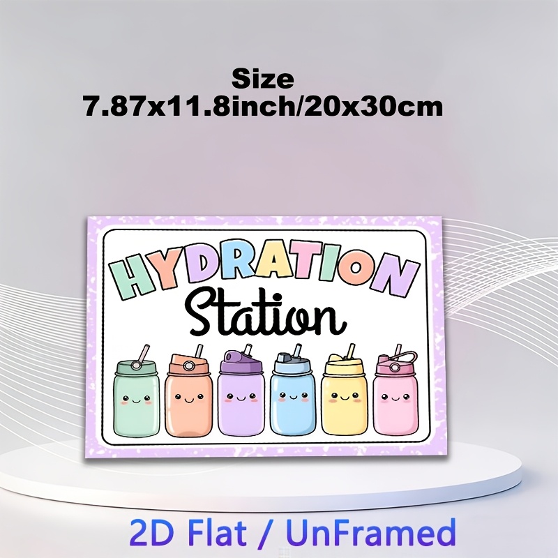 TEMU 2d Flat, 2d Flat, 2d Flat 1pc Fashion Canvas Prints Poster Unframed, Signs, Rules And Numbers Composition Notebook Classroom Decor Water Bottle