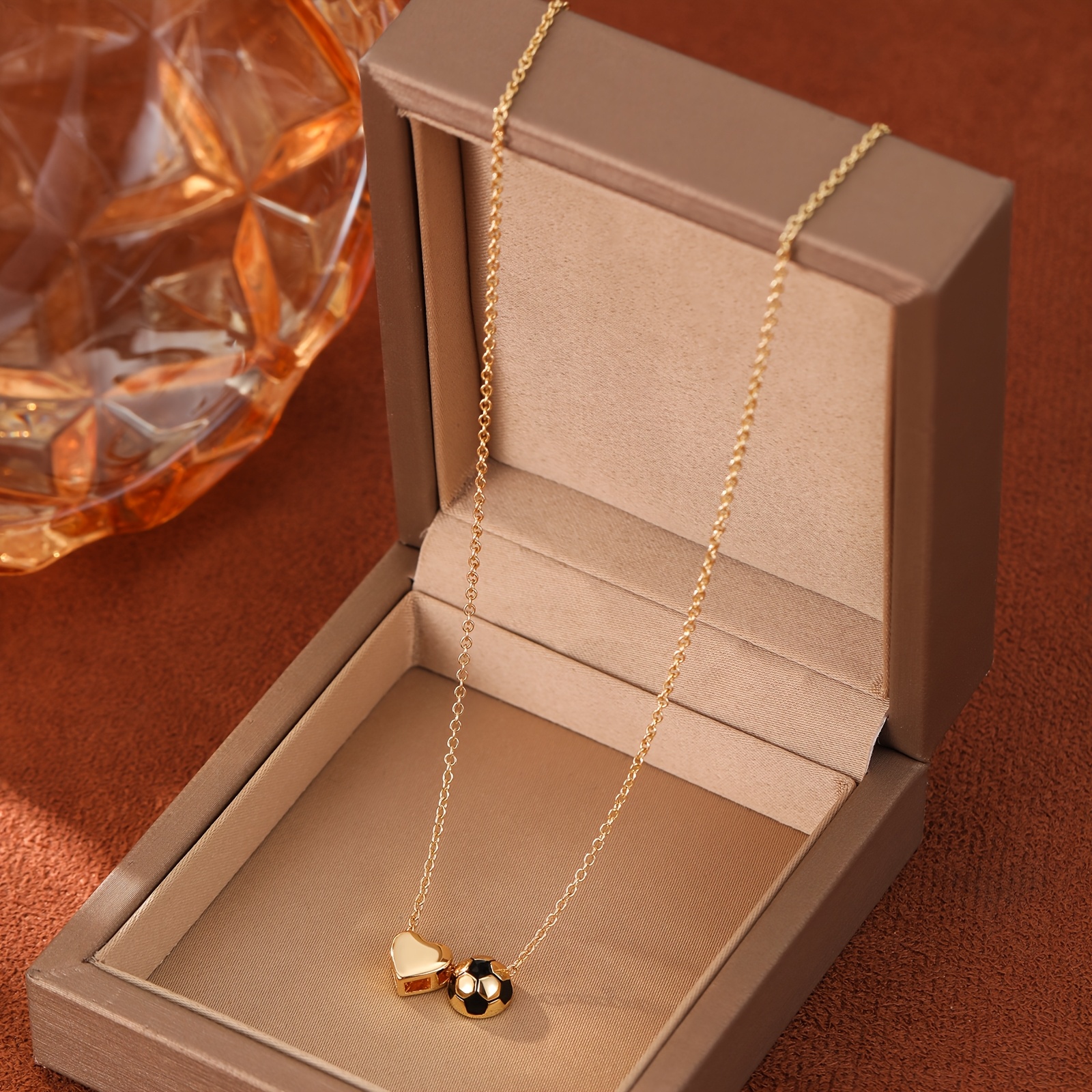TEMU A Delicate Necklace That Combines Love For Soccer With Heart And Football Elements (i Love Soccer), Gifting (soccer ), Suitable For