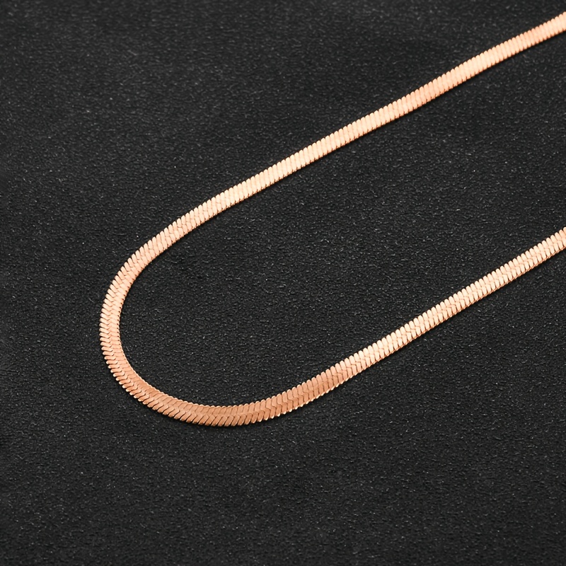 Men's 4mm Rose Gold Snake Chain Necklace — Fashionable Gift