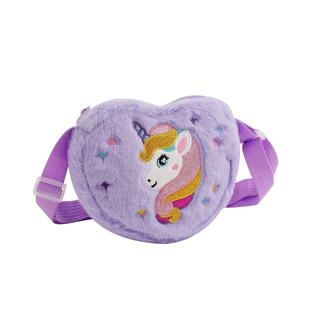 Unicorn Plush Phone Pouch & Crossbody Bag - Adjustable Strap, Zipper Closure, Tie-dye Colors Suitable For, Parties, Travel - Lightweight Carrier For With Tablet, Smartphone, Gifts