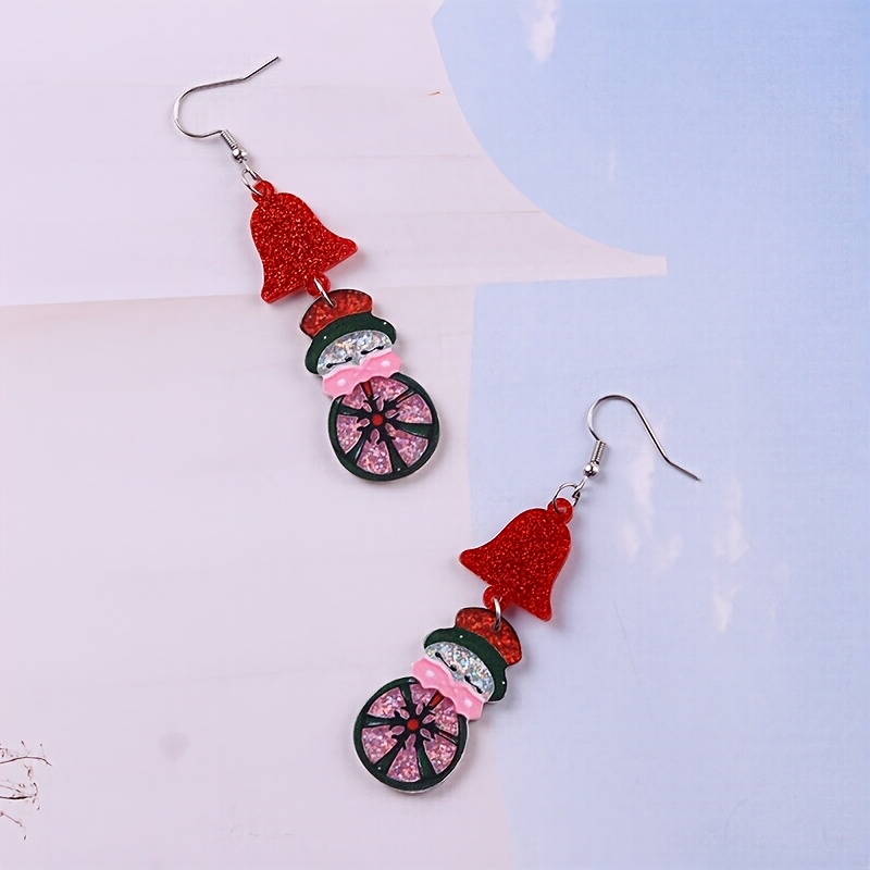 Creative Snowman Acrylic Drop Earrings