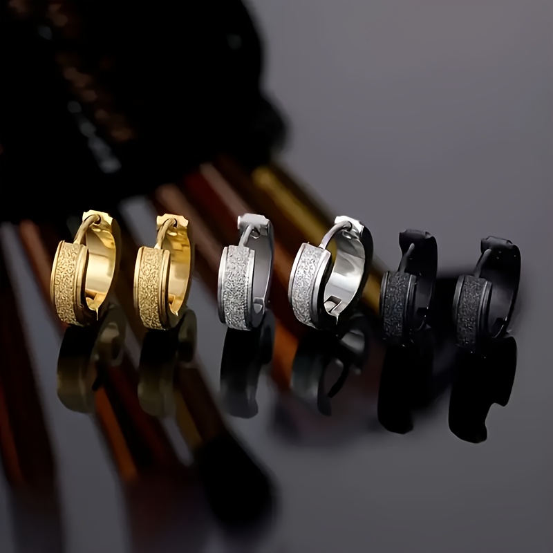 TEMU 3 di Orecchini Unisex in Acciaio Inossidabile, Stile Casual, Adatti per l'Uso , Senza Batteria