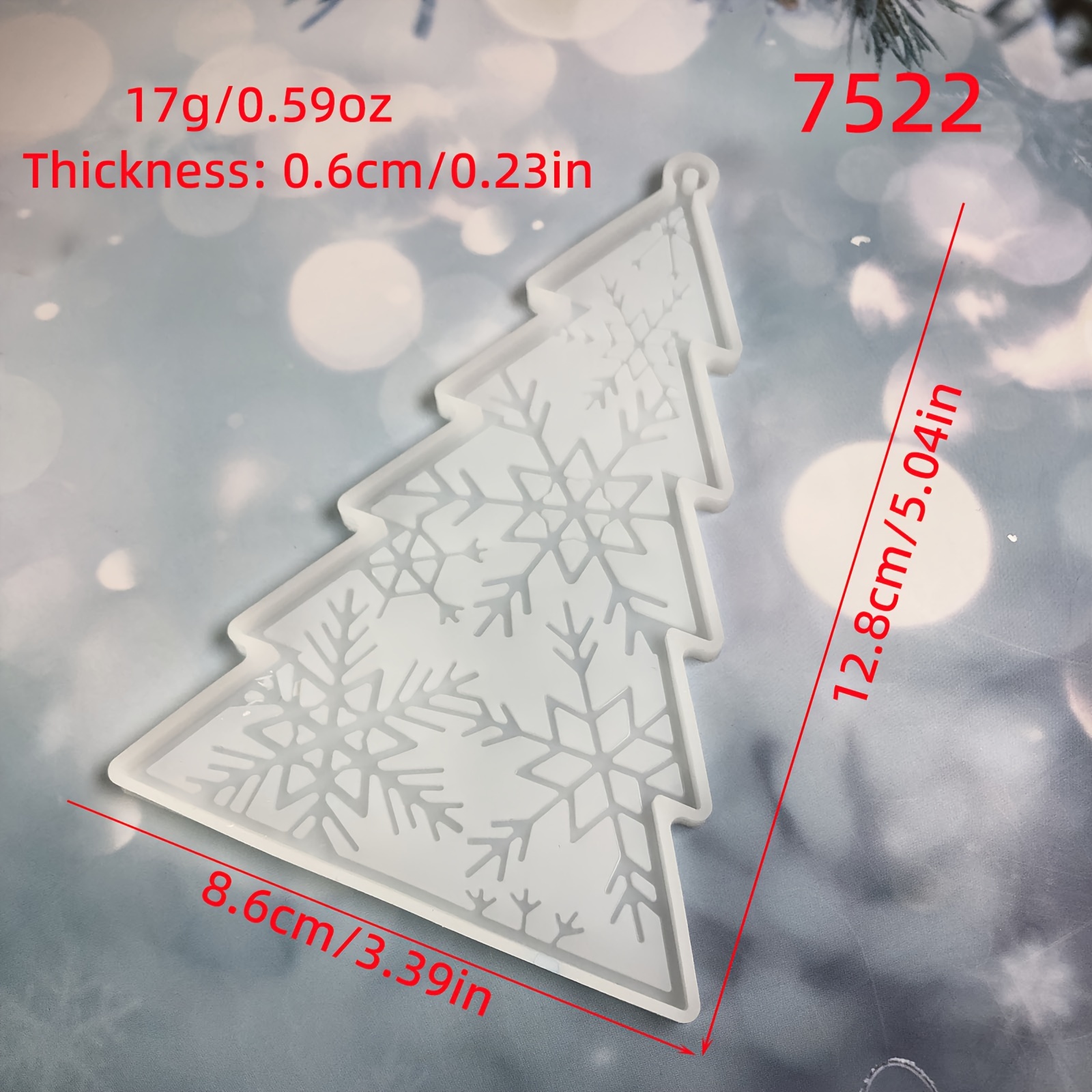Large Christmas Tree Ornament Silicone Mold - Diy Keychain & Decoration Casting, Craft Mold