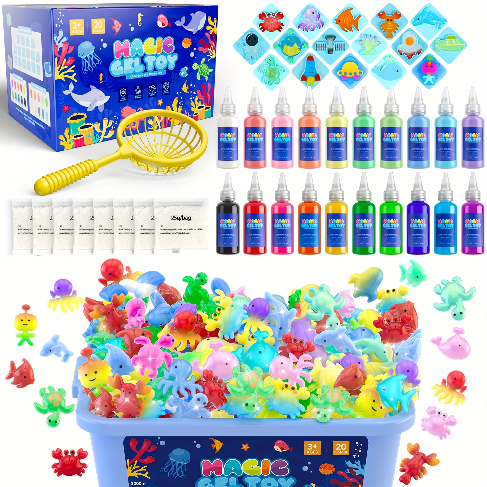 

Magic Water Elf Toy Kit, Kit With 20 Magic Gels, 16 Shape Molds. Christmas Gifts, Birthday Gifts, Party Favors, Arts & Crafts Diy Stem Kits For Kids