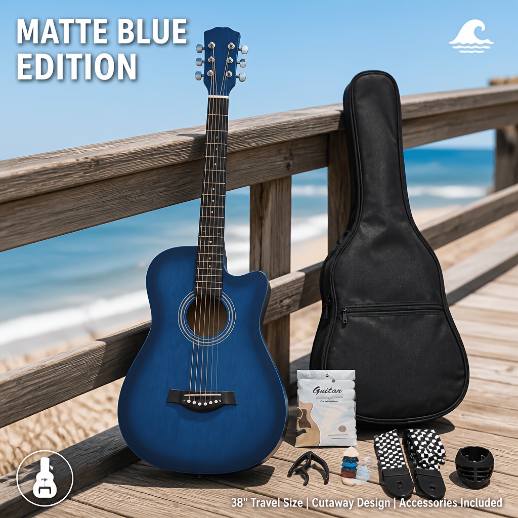 38 Inch Basswood Acoustic Guitar, Portable Size for Easy Carrying,... product image 7