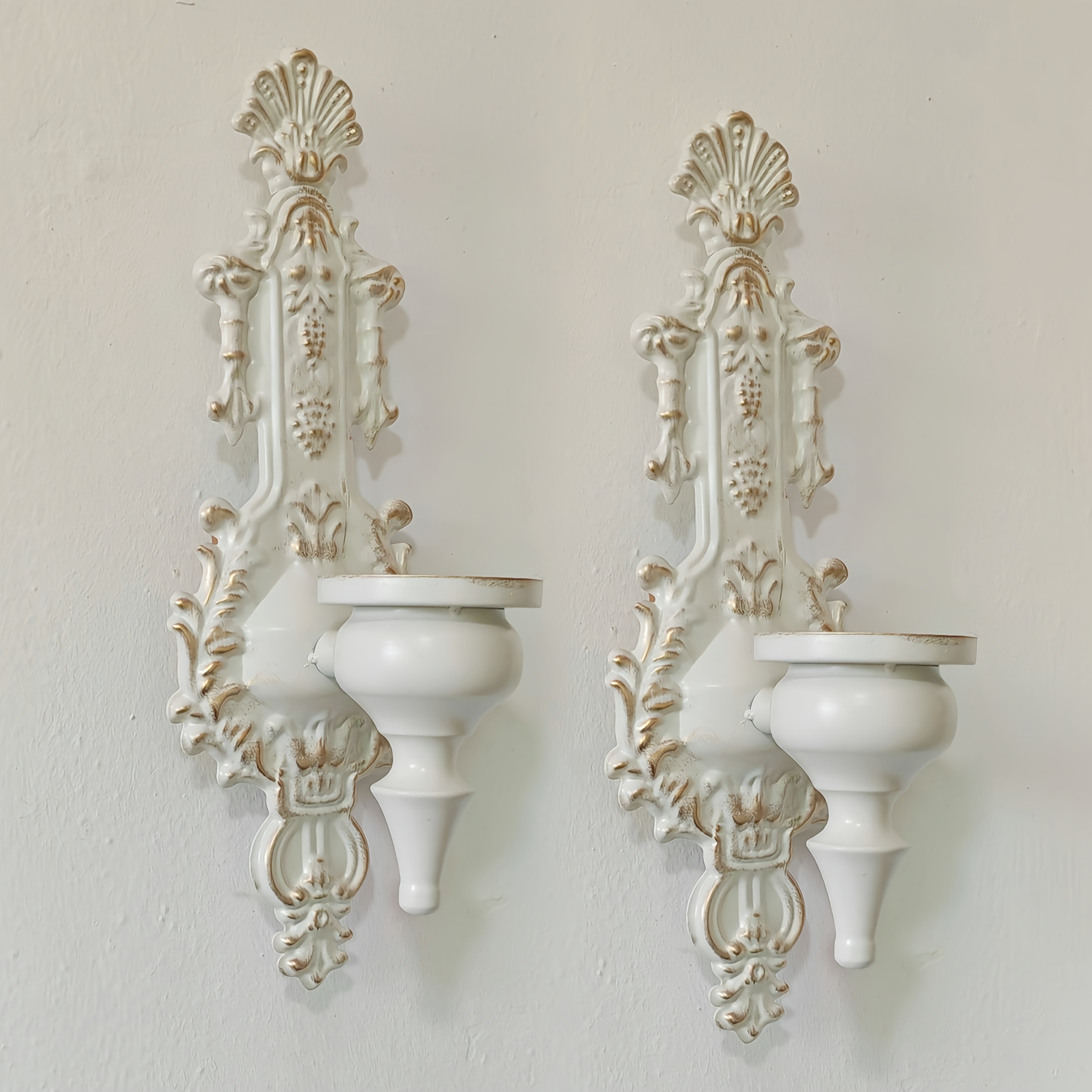 2pcs, Vintage Wall-mounted Candle Holders, Wrought Iron Candlesticks, Rustic Home Decor, Decorative Wall Art, Holiday Gift