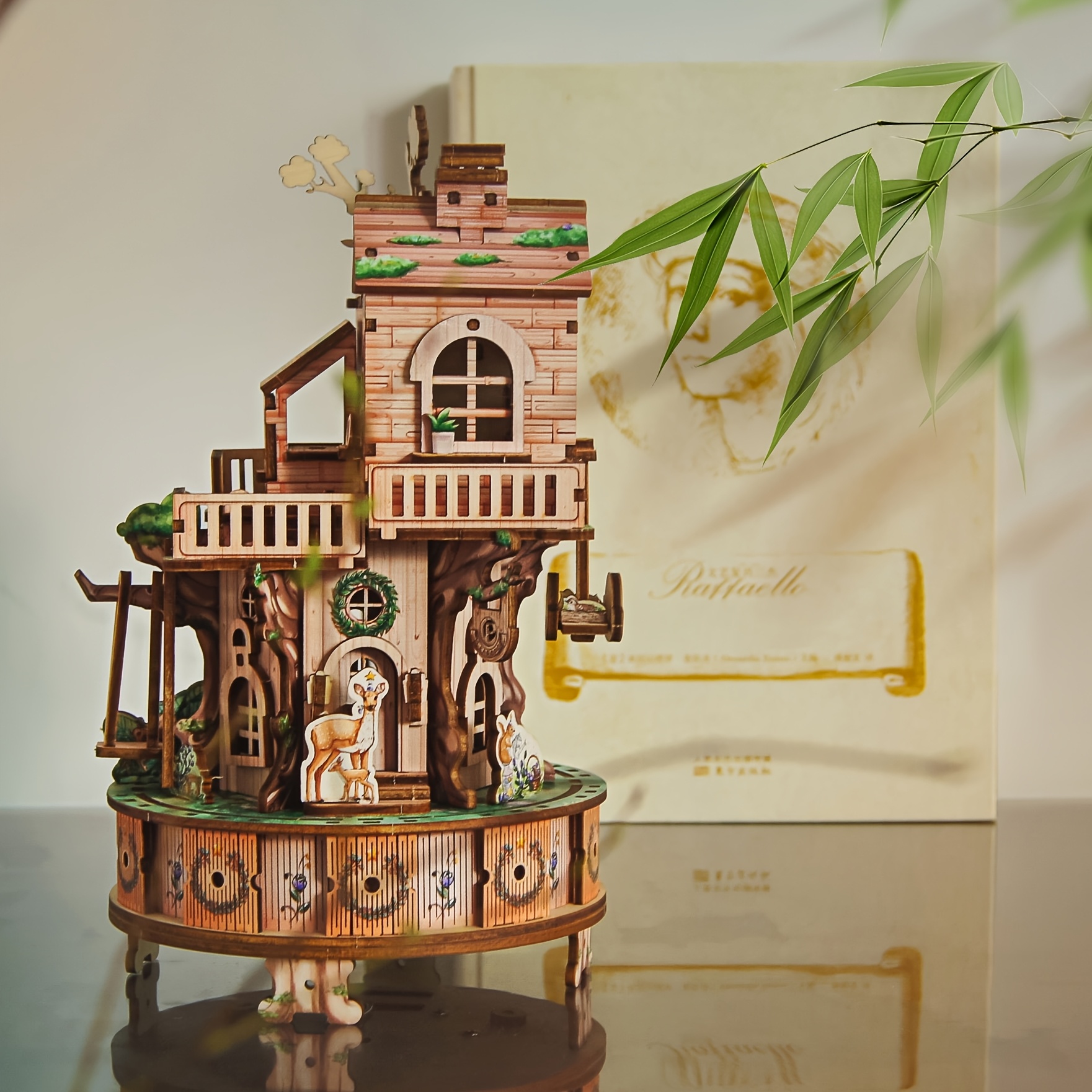 Cottage 3d Wooden Puzzle Music Box Handmade Stereoscopic Assembly Model Gift