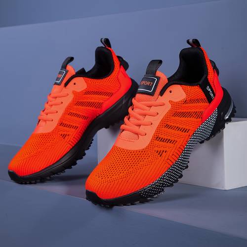 mens outdoor running sneakers trendy lace up low top comfy for training hiking workout