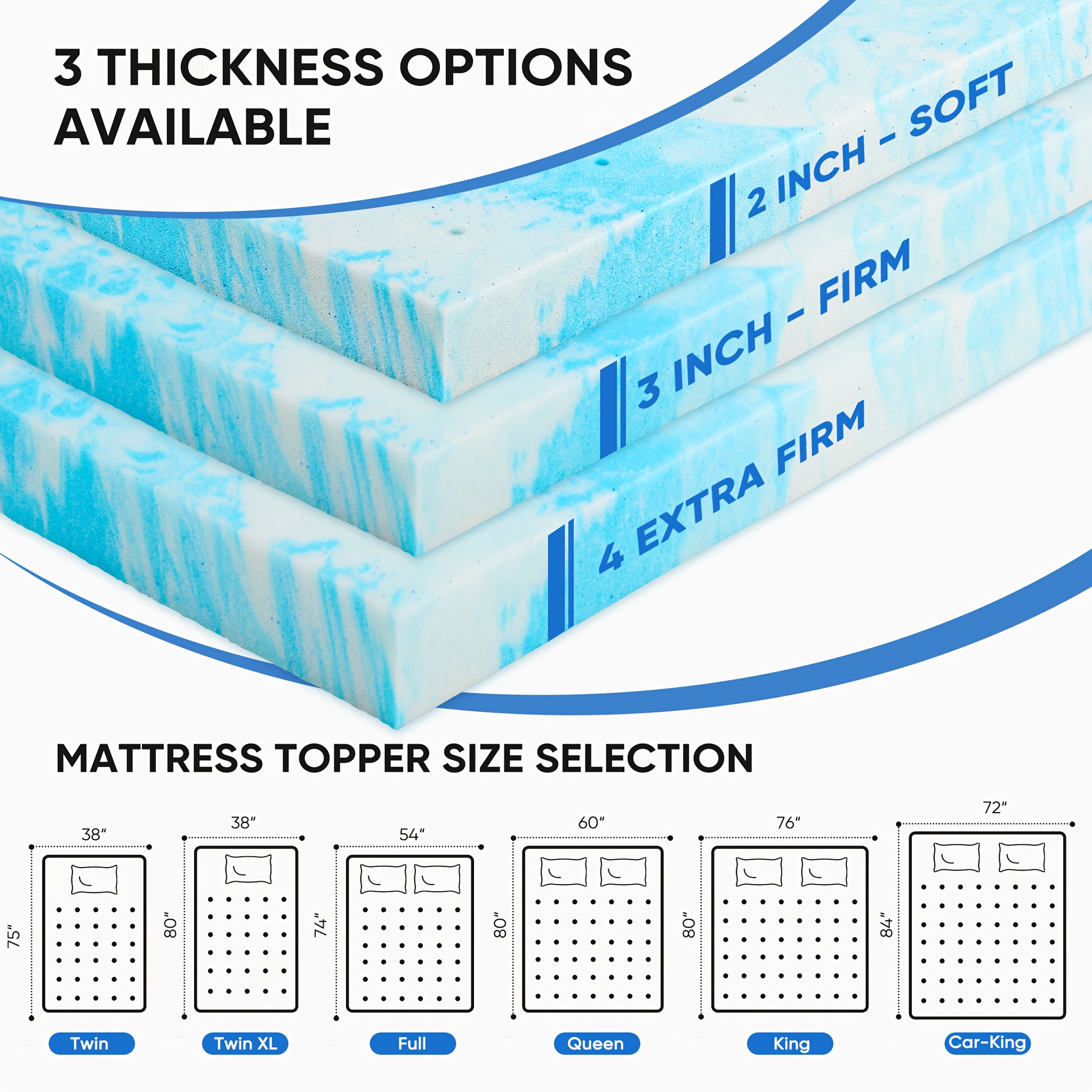 TEMU Mattress For Family Bedroom, In Multiple Sizes