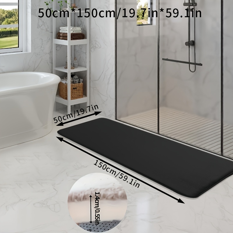TEMU 1pc Bathroom Toilet Mat, Memory Foam Solid Mat Anti-slip Extra Absorbent Soft Mat, Machine Washable Bathroom Carpet, Suitable For Bathroom,