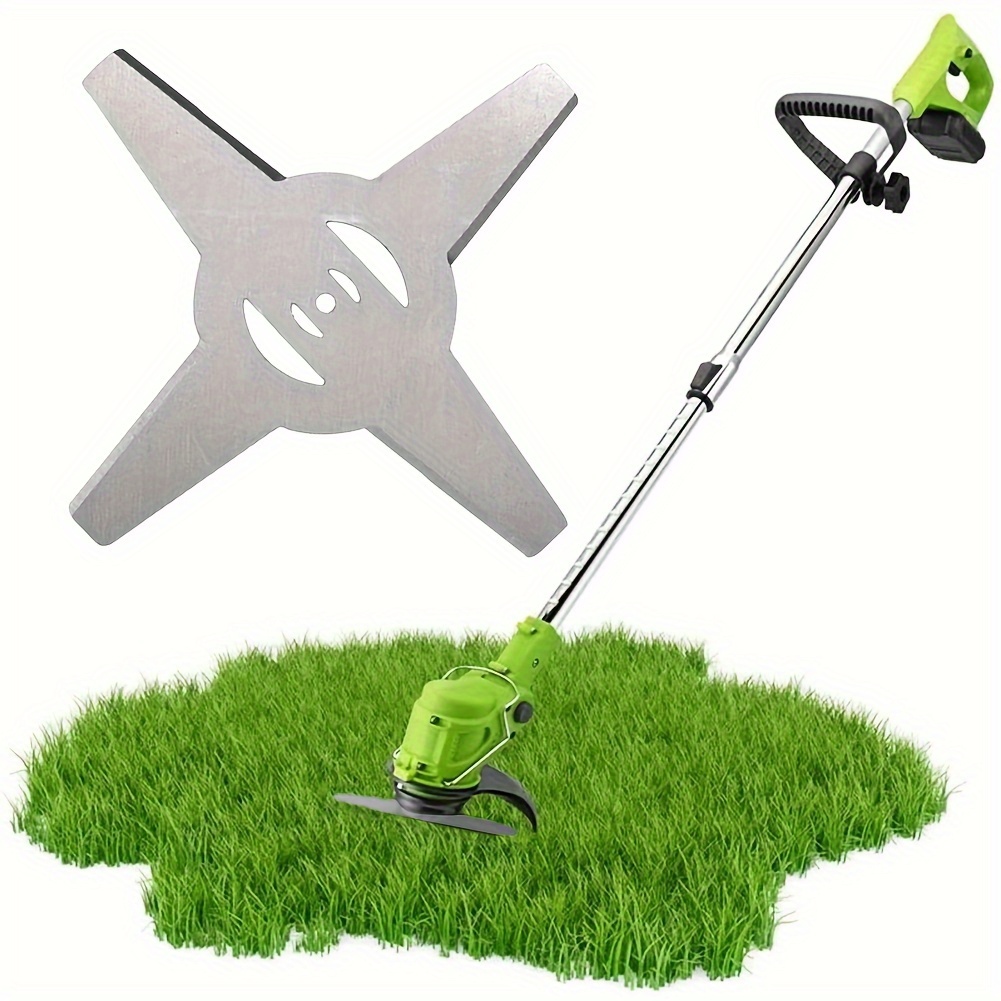 

4-blade Lithium Electric Lawn Mower Attachment, Silvery - Outdoor Power & Garden Equipment Accessory