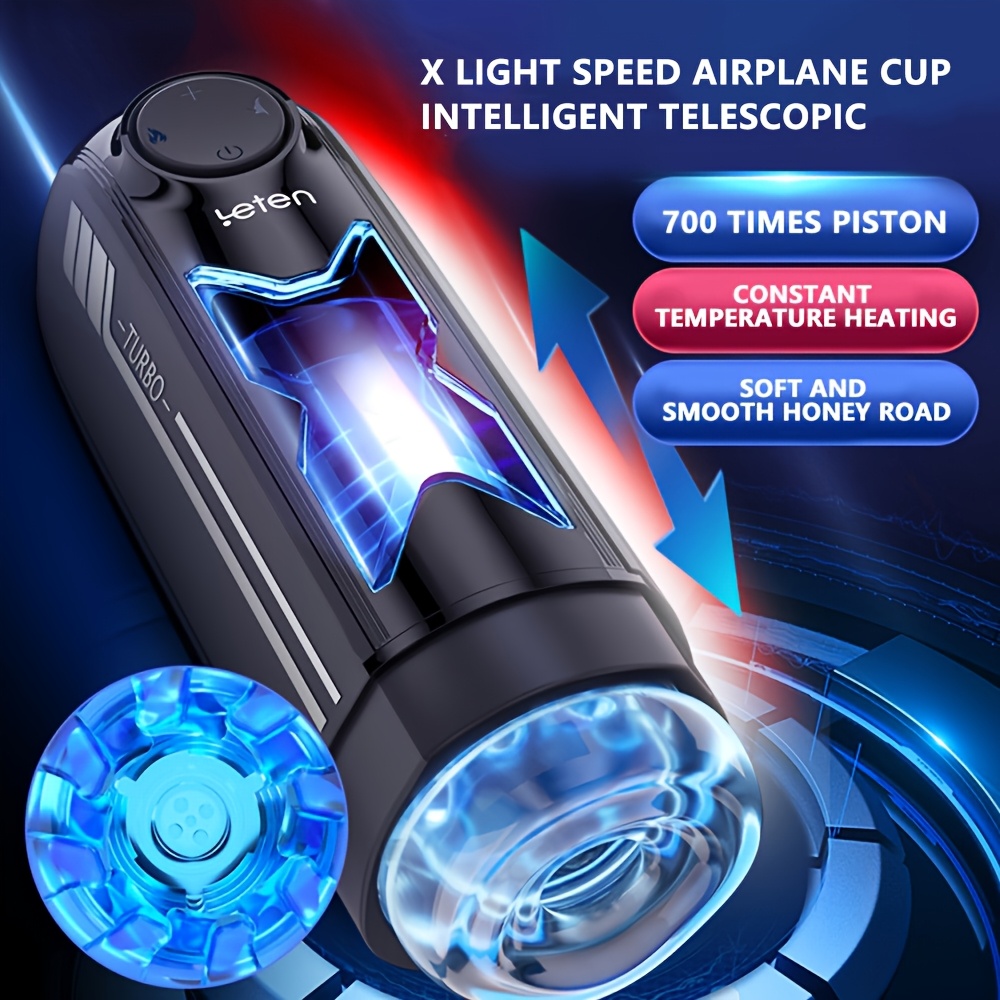 1pc Fully Automatic Telescopic Male Masturbator Cup, 10 Frequency Fast Insertion&AI Human Voice System&intelligent Heating, Adult Toys Mens Sex Toys Pumps & Enlargers