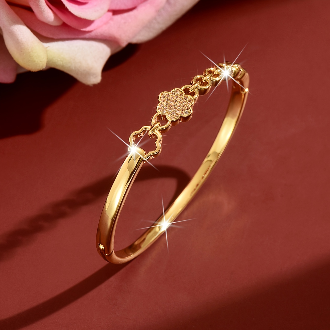 Floral Bracelet with Delicate Design, Elegant Gift
