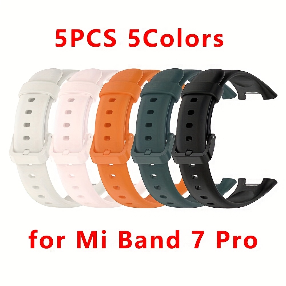 E-shop 5er-Pack Armband für Xiaomi Smart Band 7 Pro Sport Silikonarmband, Weiches Smartwatch-Armband, Verstellbare Passform, Langlebiges und