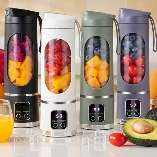 frullatore 2026 nuovo, ricaricabile usb, portatile e elettrico - facile da pulire, ottimo per , milkshake e a base fresca - capacità da 300 ml a 500 ml con display digitale - per casa, ufficio, allaperto