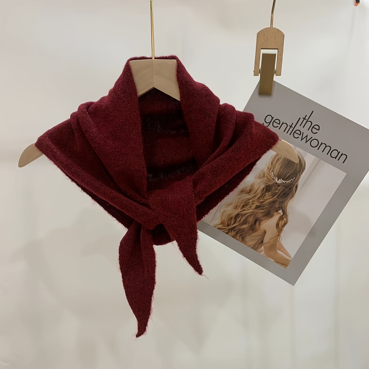 Mini Wool Triangular Scarf, Autumn Winter New Triangular Scarf Neck Scarf Warm Shawl Solid Color Clothing Matching Decorative Scarf Premium Fashion Small Scarf