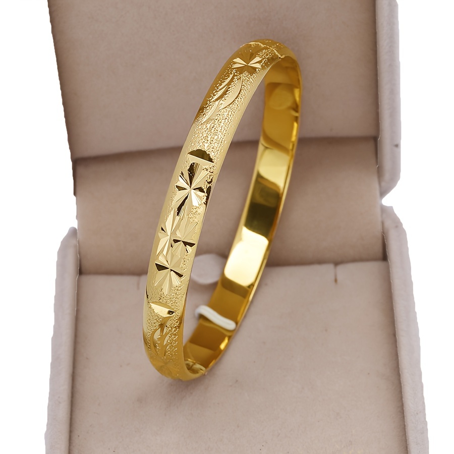 TEMU Elegant Classic Bangle Set: Everyday Wear - No Gemstones Included
