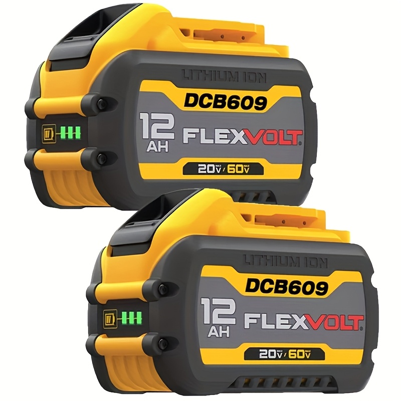TEMU 1-4 Pack Replace For Dcb606 Dcb609 20v/60v Max 12.0ah Battery Compatible With For 20v/60v Power Tools Compatible With For 20-60v Battery