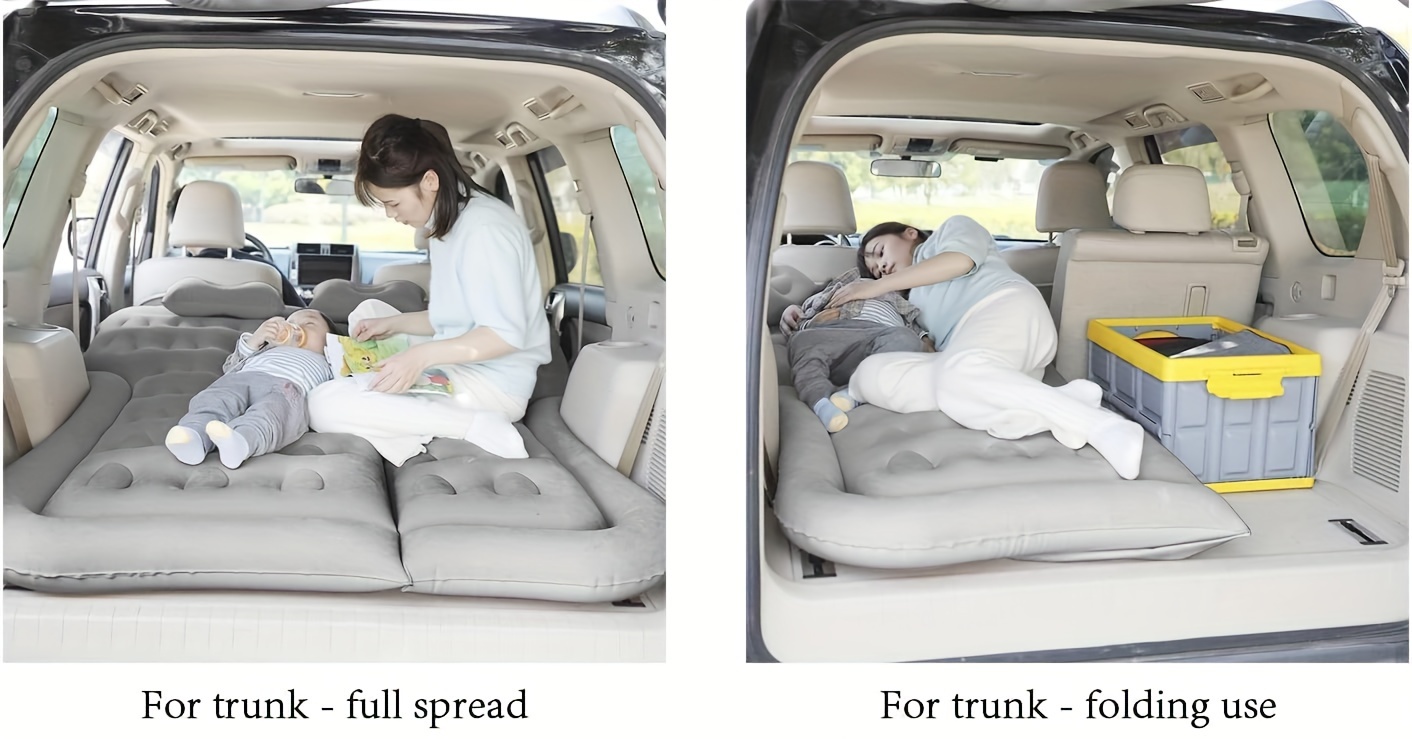 SUV Inflatable Mattress Camping Mattress Foldable Thick Car Air Bed with Electric Air Pump Portable Sleeping Pad Suitable for Home And Travel, Picnics And Camping