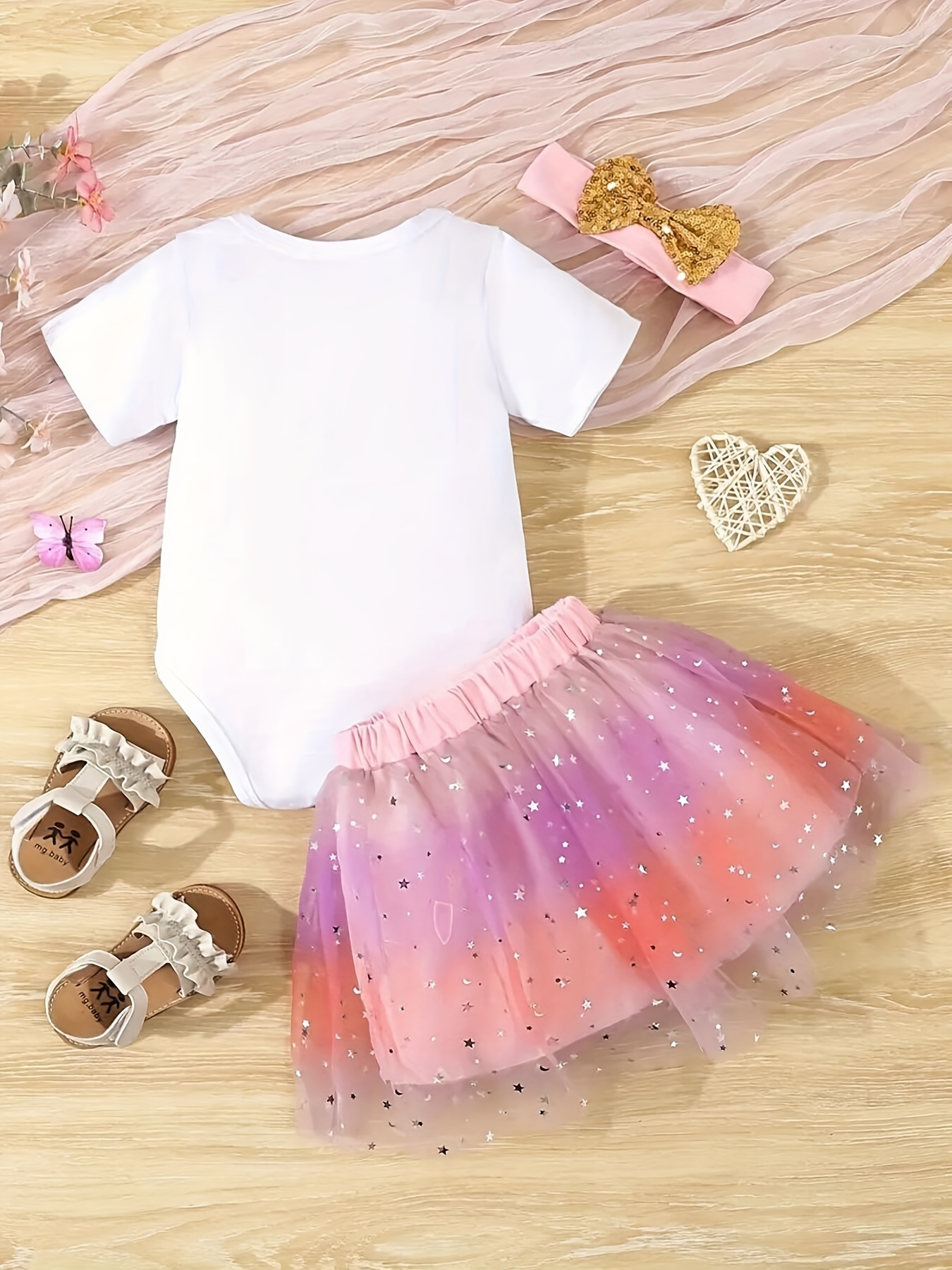 ensemble tenue d'anniversaire an bébé fille jupe tutu en