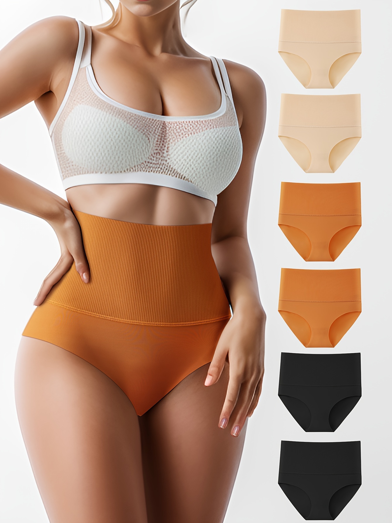 Tangas sin costuras para mujer, lencería de cintura media que no se  muestra, bragas de bikini atrevidas, ropa interior elástica transpirable,  A, M