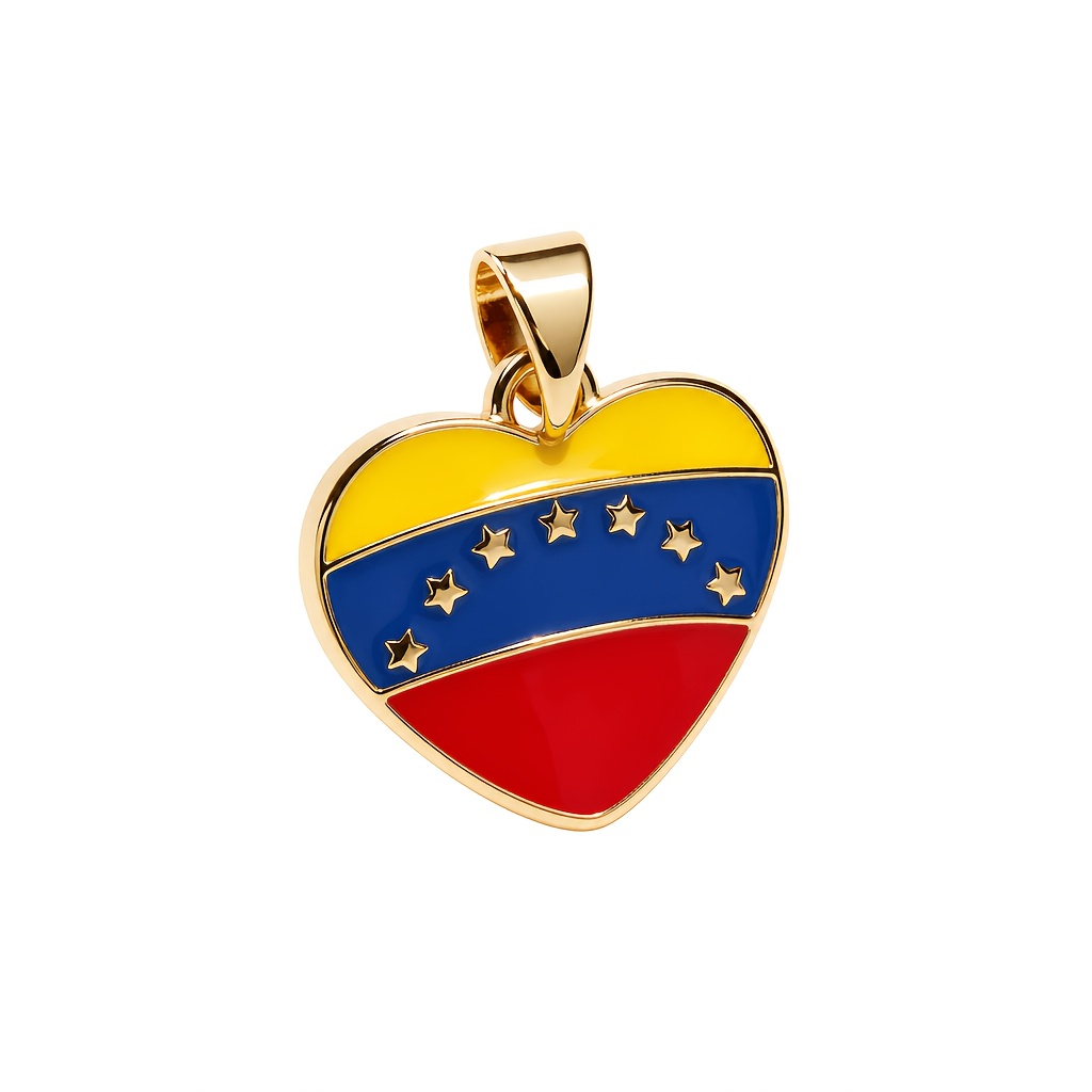 TEMU Colgante de venezolano de 1 pieza, artesanía de esmalte colorido, dije de unisex, accesorio para collar DIY, regalo