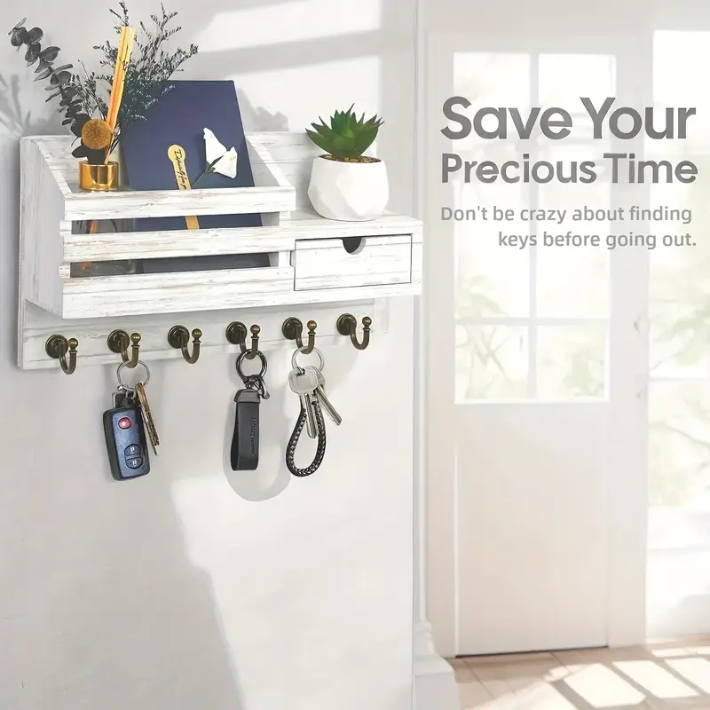 Key Hanger Key Holder For Wall,Dinosam Mail Organizer Wall Mount... Key Hanger Key Holder For Wall,Dinosam Mail Organizer Wall Mount...